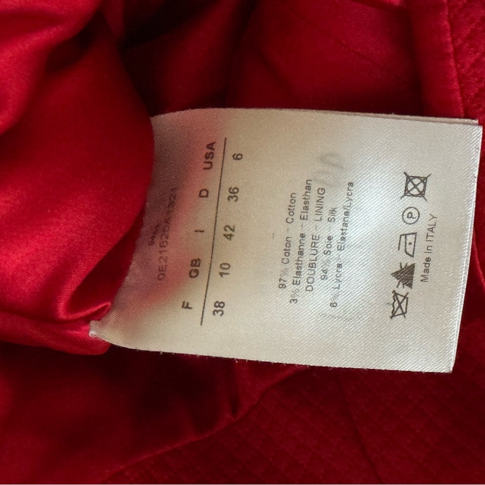 Dior Red Asymmetrical Ruffled Sheath Mini Dress - Picture 5 of 5